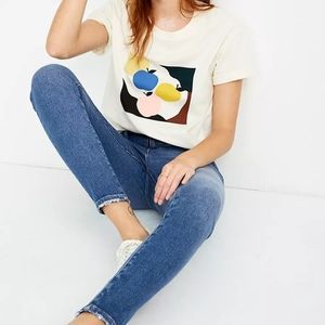 Madewell 9" high rise skinny jeans with distressed details size 26